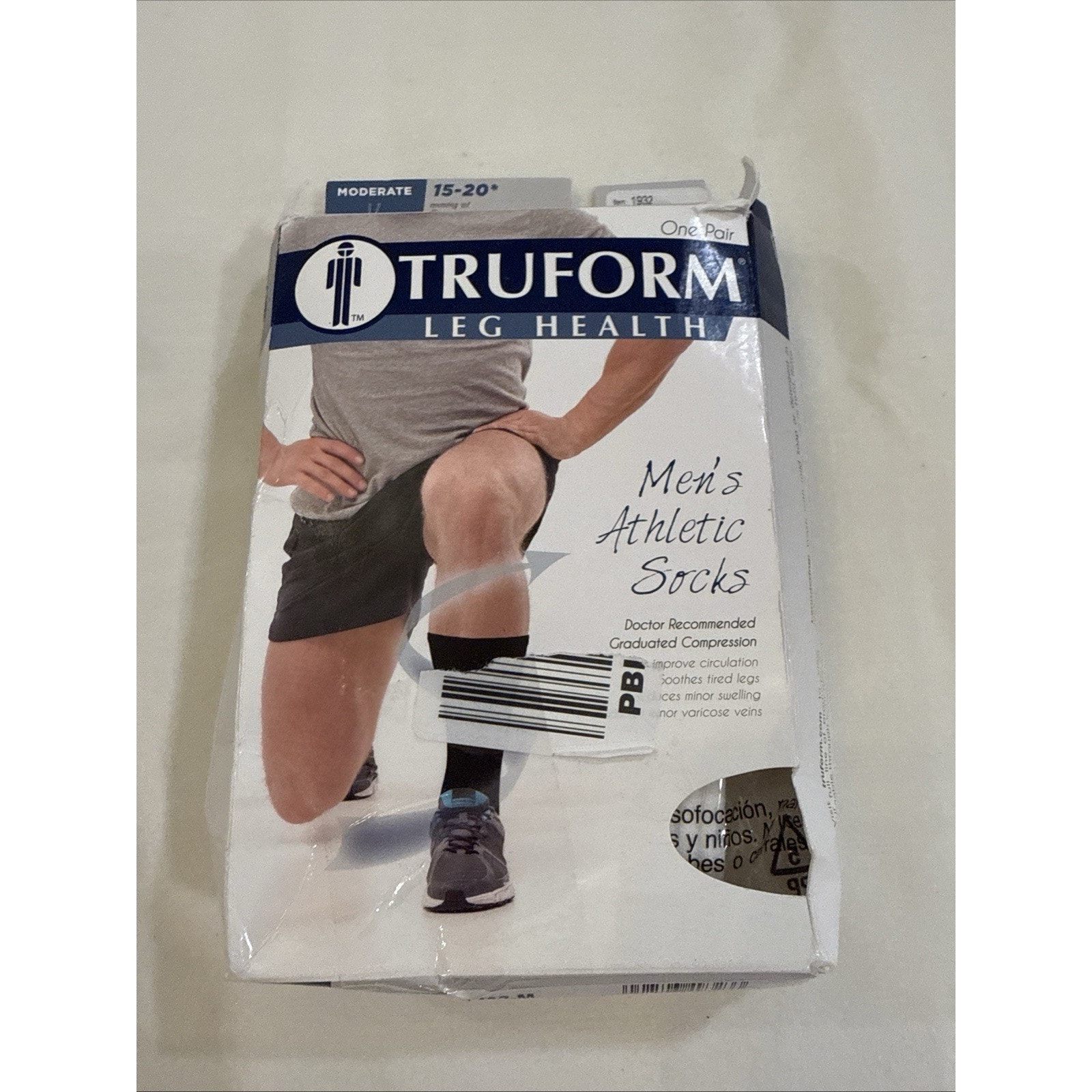 Truform Casual Over Calf Support Socks 15-20mmhg (White) Medium